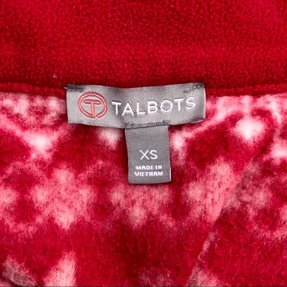 Talbots Snowflake Full Zip Fleece Jacket Sweater - image 8